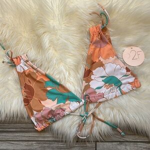 New! Power 2 the Flower Noelle Ruched Strappy Bikini Top